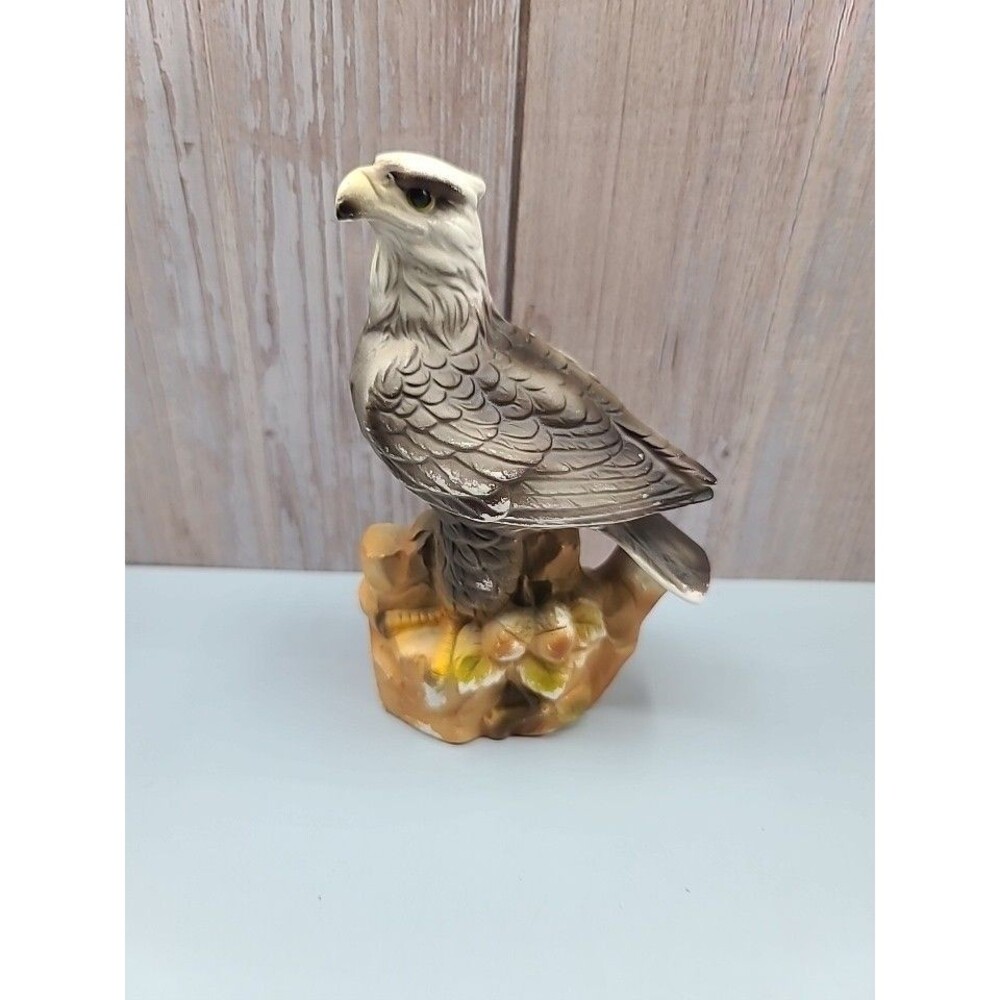 American Bald Eagle Figurine Ceramic Acorns Vintage